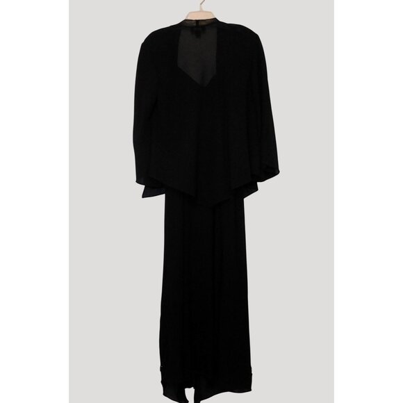 R&M Richards Black Beaded Formal Dress & Jacket Set Size 14 Elegant - Picture 14 of 14